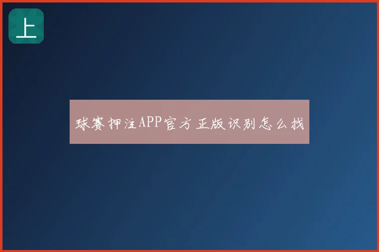 球赛押注APP官方正版识别怎么找